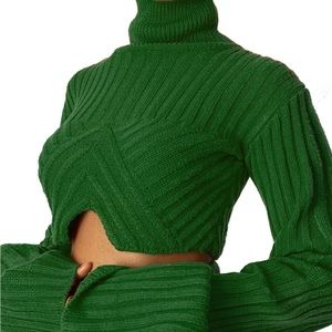 Hanifa Green Crop Sweater